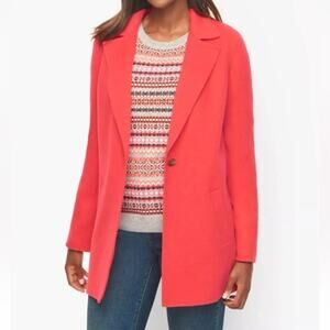 Talbots Cayenne Wool Blend Single Breasted Blazer Coat Size 2 Office Winter